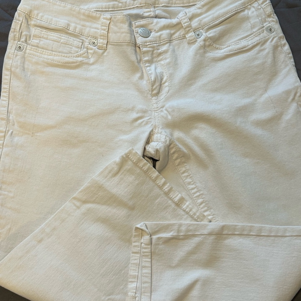 Seven7 Women's Light Cream Skinny Jeans